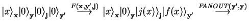 $\textstyle {\vert x \rangle}_\mathbf{x}{\vert \rangle}_\mathbf{y}{\vert \rangle...
...hbf{y'}
\,\stackrel{\mathit{FANOUT}(\mathbf{y'},\mathbf{y})}{\longrightarrow}\,$