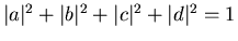 $\vert a\vert^2+\vert b\vert^2+\vert c\vert^2+\vert d\vert^2=1$